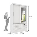 Ver imagem 3 de Guarda Roupa 2 Portas Chicago com Espelho Tcil