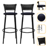 Kit 2 Banquetas para Bancada Banco Alto Junco Preto Balcão Cozinha Gourmet Bar Área de Lazer Piscina - 1