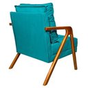 Ver imagem 3 de Poltrona Marília Madeira Maciça - Suede Azul Turquesa