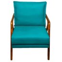Ver imagem 2 de Poltrona Marília Madeira Maciça - Suede Azul Turquesa