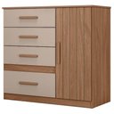 Ver imagem 4 de Guarda Roupa Solteiro Aruba e Cômoda Vênus Carvalho Fendi – Moval