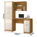 Ver imagem 3 de Escrivaninha Multiuso Coimbra com Gaveta MDF-MDP 162cm Freijó Off White Moval Móveis