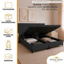 Ver imagem 3 de Cama Box com Baú Queen Bipartido Royal Sleep Sintético Preto