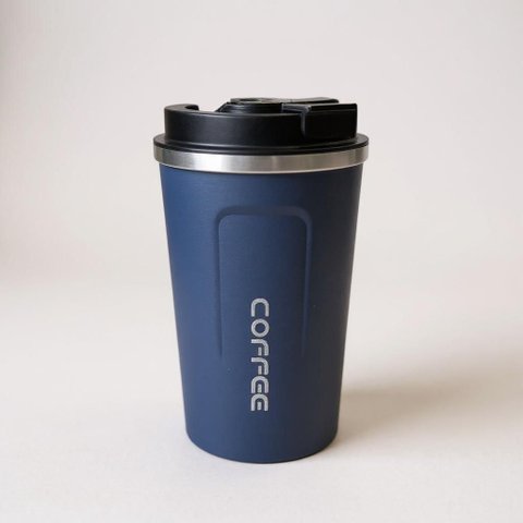 Copo Térmico Ms-965 510ml para Café de Infusão a Vácuo de Aço Inoxidável com Tampa:Azul Marinho