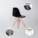 Ver imagem 4 de Mesa Jantar Quadrada com 4 Cadeiras Pretas Base de Ferro Cobre Tampo Amêndoa 90cm Cor: Marrom