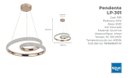 Ver imagem 4 de Lustre Pendente Led 40w Lupi Infinity Cristal Dourado 4000k Bivolt