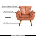 Ver imagem 4 de Kit 2 Poltronas Decorativas Pés Palito Charger Pu Marrom - Gran Belo