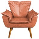 Ver imagem 6 de Kit 2 Poltronas Decorativas Pés Palito Charger Pu Marrom - Gran Belo