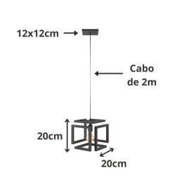 Pendente Luminária Infinity Industrial Preto - 3