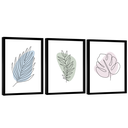 Ver imagem 4 de Quadro Decorativo Minimalista Abstrato Floral
