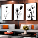 Ver imagem 2 de Quadro Decorativo Minimalista Abstrato Floral