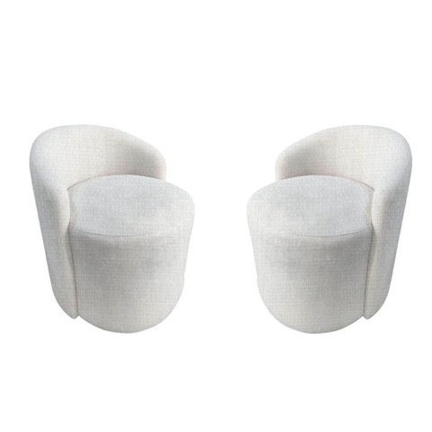 Kit 2 Poltronas Decorativa Yara Orgânica Linho Bege