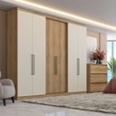 Ver imagem 1 de Guarda-Roupa Casal 6 Portas 4 Gavetas 238cm Passione Ultra Off White Capuccino/Off White