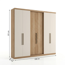 Ver imagem 3 de Guarda Roupa Casal 6 Portas e 4 Gavetas 238 x 231cm Passione Ultra Yescasa Marrom Capuccino/Off White