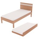 Ver imagem 1 de Cama Solteiro C/ Auxiliar Qt9 Amendoa Branco Amendoa Branco
