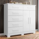 Ver imagem 2 de Cômoda para Quarto 2 Portas 124cm Ester A02 Branco - Mpozenato