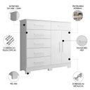 Ver imagem 3 de Cômoda para Quarto 2 Portas 124cm Ester A02 Branco - Mpozenato