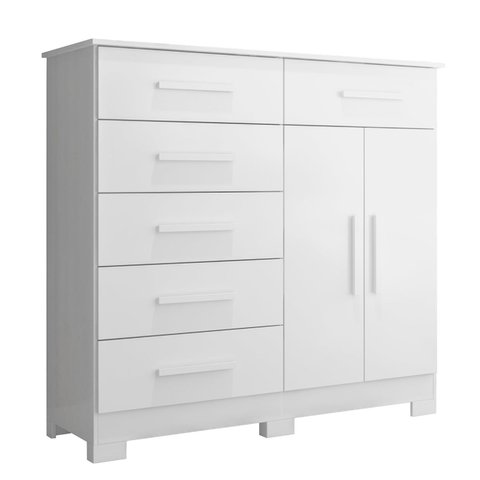 Cômoda para Quarto 2 Portas 124cm Ester A02 Branco - Mpozenato