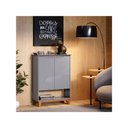 Ver imagem 3 de Sapateira Hall Vertical com 2 Portas Flow para Entrada ou Quarto - Apartamento ou Casa - Cinza