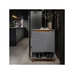 Sapateira Hall Vertical com 2 Portas Flow para Entrada ou Quarto - Apartamento ou Casa - Cinza - 4