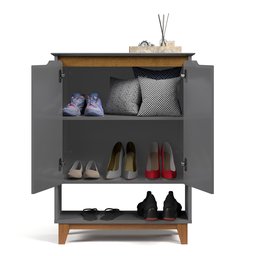 Sapateira Hall Vertical com 2 Portas Flow para Entrada ou Quarto - Apartamento ou Casa - Cinza - 8
