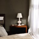 Ver imagem 4 de Abajur Pequeno Luminária de Mesa Imperial Bege Petra com Cúpula 53x25 Cm