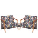 Ver imagem 1 de Kit 2 Poltronas Namoradeira Venus Braço Madeira Maciça Estampada Unidecor Retro Bar 107