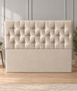 Ver imagem 4 de Cabeceira para Cama Queen Estofada em Suede Bege