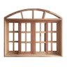 Janela de Madeira Vitro de Correr Quadriculado em Arco Padrão Cedro  Bat.14 CM-1.20(L)X1.20(a) - 1