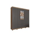 Ver imagem 4 de Guarda Roupa 8 Portas e 6 Gavetas C/ Espelho e Pés Liverpool Jatoba - Santos Andirá