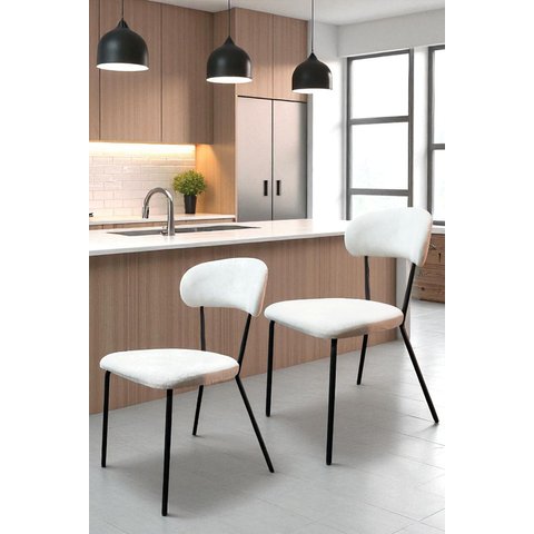 Kit 2 Cadeiras Jantar Moderna Design Lançamento:off White/preto