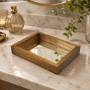 Ver imagem 2 de Bandeja Espelhada Decorativa Organizador Banheiro e Lavabo Madeira Natural Tratada Yeet 28cm