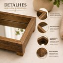 Ver imagem 5 de Bandeja Espelhada Decorativa Organizador Banheiro e Lavabo Madeira Natural Tratada Yeet 28cm