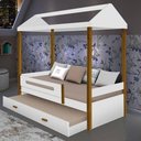 Ver imagem 2 de Cama Solteiro Sara Branco com Cama Auxiliar