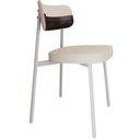 Ver imagem 1 de Cadeira Estofada para Sala de Jantar Astrid Branco C01 Linho Palha Courino Café - Lyam Decor