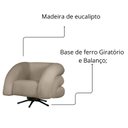 Ver imagem 5 de Poltrona Decorativa Micheli Base Giratória e Balanço Veludo Cor:bege