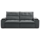 Ver imagem 3 de Sofá Retrátil Reclinável para Sala 3 Lugares 210cm Zayn F04 Veludo Cinza Escuro - Lyam Decor