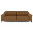 Ver imagem 2 de Sofá Living 4 lugares 252cm Agostino Pés Design em Ferro Couro Caramelo G52 - Gran Belo