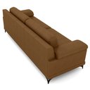 Ver mais imagens de Sofá Living 4 lugares 252cm Agostino Pés Design em Ferro Couro Caramelo G52 - Gran Belo
