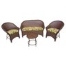 Conjunto de Sofá Fibra Sintética Bali Promo - 1 Sofá 2L + 2 Poltronas + 1 Mesa Centro - Tecido Saqua - 1