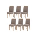 Ver imagem 1 de Cadeira Sala de Jantar Nina Kit 6 Un Nature/veludo Light Marrom Amêndoa - Henn