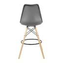 Ver imagem 4 de Kit 2 Banquetas Saarinen Polipropileno Cinza para Cozinha, Bancada e Área Gourmet com Base Madeira