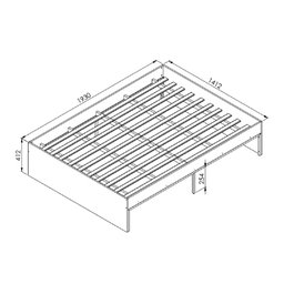 Cama de Casal 141,2x193cm C/ Estrutura em Aço Montana/preto Tb140 Art In Móveis - 2 Cama de Casal 141,2x193cm C/ Estrutura em Aço Montana/preto Tb140 Art In Móveis - 2