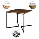 Ver imagem 5 de Mesa Jantar Industrial Amêndoa Quadrada 90X90 Base V Ferro Preto C/4 Cadeiras Pretas Cor: Amendoa