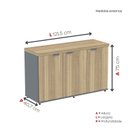 Ver imagem 3 de Armário para Escritório com 3 Portas com Chave 121,5cm PE40 Cinza