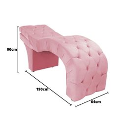 Maca Estética Estofada Reclinável Ergonômica Veludo Eliana:rosê - 4