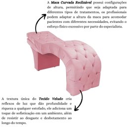 Maca Estética Estofada Reclinável Ergonômica Veludo Eliana:rosê - 5