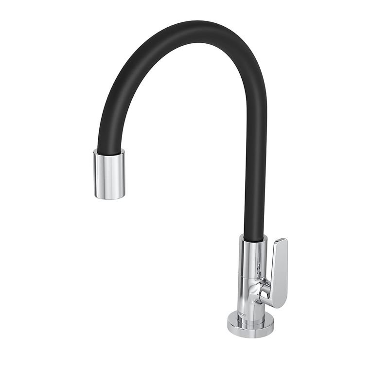 1167.C23.PT  Torneira de mesa para cozinha Deca Motion Cor: Cromado – Preto - 1