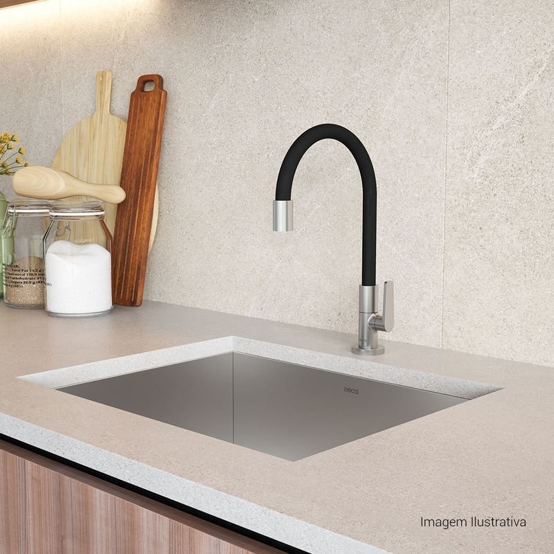 1167.C23.PT  Torneira de mesa para cozinha Deca Motion Cor: Cromado – Preto - 3