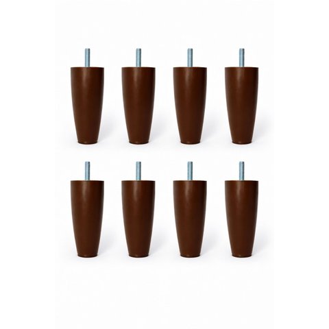 Kit Pés para Cama Box com 8 Unidades Marrom com Altura 12cm